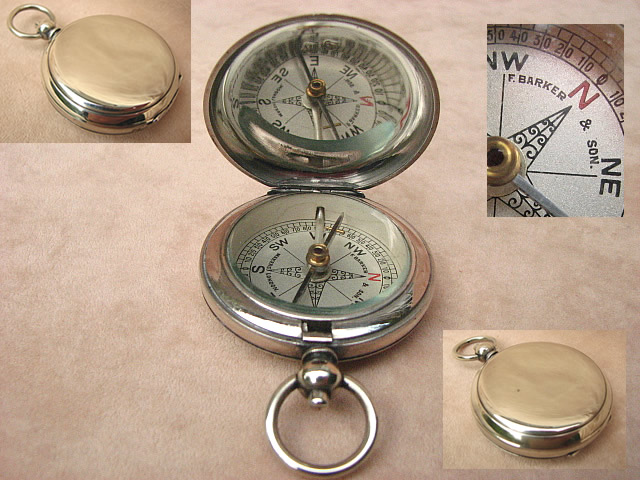 Antique pocket compass by Francis Barker & Son